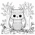 Woodland Creatures in Fall Coloring Pages 1