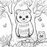 Woodland Creatures in Fall Coloring Pages 3