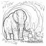 Woolly Mammoth with Cave People Coloring Pages 2