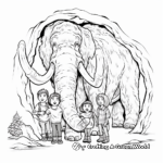 Woolly Mammoth with Cave People Coloring Pages 3