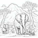 Woolly Mammoths: Ecosystem Coloring Pages 1