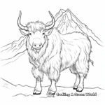 Yak Habitat Coloring Pages: Cold Mountain Regions 1
