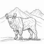 Yak Habitat Coloring Pages: Cold Mountain Regions 2