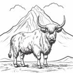 Yak in the Wild: High Mountain Scene Coloring Pages 3