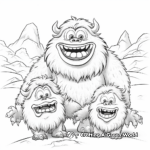 Yeti and Friends Animal Coloring Pages 1