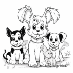 Yorkie and Friends: Group Yorkie Dog Coloring Pages 1