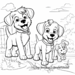 Yorkie and Friends: Group Yorkie Dog Coloring Pages 2