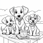 Yorkie and Friends: Group Yorkie Dog Coloring Pages 4