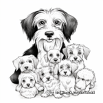 Yorkie Family Coloring Pages: Male, Female, and Yorkie Pups 1