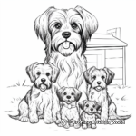 Yorkie Family Coloring Pages: Male, Female, and Yorkie Pups 2