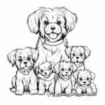 Yorkie Family Coloring Pages: Male, Female, and Yorkie Pups 3