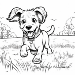 Yorkie Puppy Playing: Action Coloring Pages 1