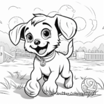 Yorkie Puppy Playing: Action Coloring Pages 2