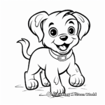 Yorkie Puppy Playing: Action Coloring Pages 3