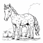 Yummy Apples and Appaloosa Horse Coloring Pages 2