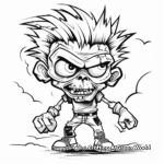 Zany Halloween Zombie Coloring Pages 4