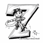 Zany Zipliner Letter Z Coloring Pages 3