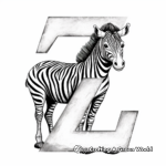 Zebra Stripes Letter Z Coloring Pages 2