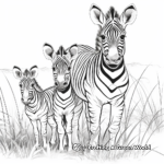 Zebras in Savanna Coloring Pages 1