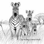 Zebras in Savanna Coloring Pages 2