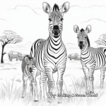 Zebras in Savanna Coloring Pages 3