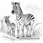 Zebras in Savanna Coloring Pages 4
