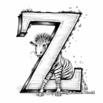 Zen Zebra Letter Z Coloring Pages 3