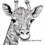 Zentangle Giraffe Coloring Pages for Mindfulness 1