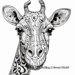Zentangle Giraffe Coloring Pages for Mindfulness 2