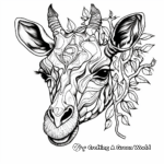 Zentangle Giraffe Coloring Pages for Mindfulness 4