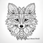 Zentangle Intricate Adult Fox Coloring Pages 1