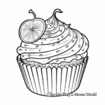 Zesty Lemon Cupcake Coloring Pages 1