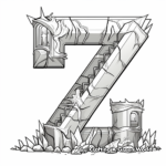 Zig-Zag Pattern Letter Z Coloring Pages 1