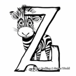 Ziggy the Zebra Letter Z Coloring Pages 2