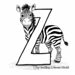 Ziggy the Zebra Letter Z Coloring Pages 3