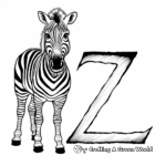 Ziggy the Zebra Letter Z Coloring Pages 4