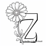 Zinnia Flower Letter Z Coloring Pages 2