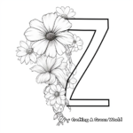 Zinnia Flower Letter Z Coloring Pages 3