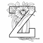 Zinnia Flower Letter Z Coloring Pages 4