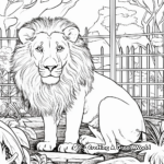 Zoo Lion Cage Scene Coloring Pages 1