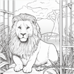 Zoo Lion Cage Scene Coloring Pages 2