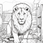 Zoo Lion Cage Scene Coloring Pages 3