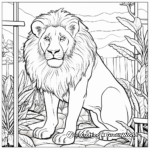 Zoo Lion Cage Scene Coloring Pages 4