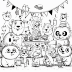 Zoo Party Animal Coloring Sheets 1