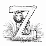 Zoo-Themed Letter Z Coloring Pages 2