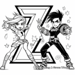 Zumba Dance Letter Z Coloring Pages 2