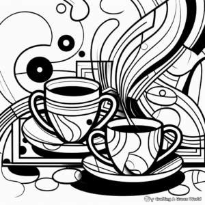 Abstract Coffee Art Coloring Pages 1