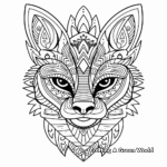 Abstract Fox Design Coloring Pages for adults 1
