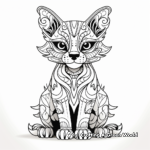 Abstract Fox Design Coloring Pages for adults 3