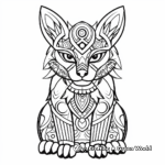 Abstract Fox Design Coloring Pages for adults 4